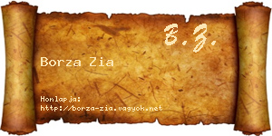 Borza Zia névjegykártya